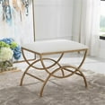 thumbnail image 2 of Uttermost Coastal Metal Accent Stool with Cushion in Brass/Off White, 2 of 5