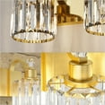 thumbnail image 3 of 6 Light Modern Crystal Bathroom Vanity Lights Gold Bathroom Light Fixtures Crystal Vanity Shower Lights Over Mirror, Mirror Glass Crystal Bathroom Vanity Lighting Fixtures, 3 of 7