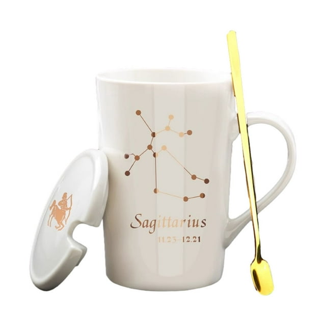 Xingzhi Ceramics Coffee Cup With Constellations Enjoy Morning With Stars Multifunctional Ceramic Mugs white sagittarius