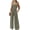 Green, variant on Women's Casual Loose Overalls Jumpsuits One Piece Sleeveless Printed Wide Leg Long Pant Rompers With Pockets
