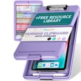 thumbnail image 1 of Tribe RN Nursing Clipboard with Storage - Medical Clipboard Nursing Essentials for Nurses and Nursing Students School Supplies with Quick Access Reference Guide (Purple), 1 of 4