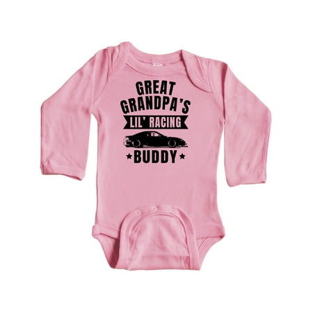 

Inktastic Great Grandpas Lil Racing Buddy Gift Baby Boy or Baby Girl Long Sleeve Bodysuit