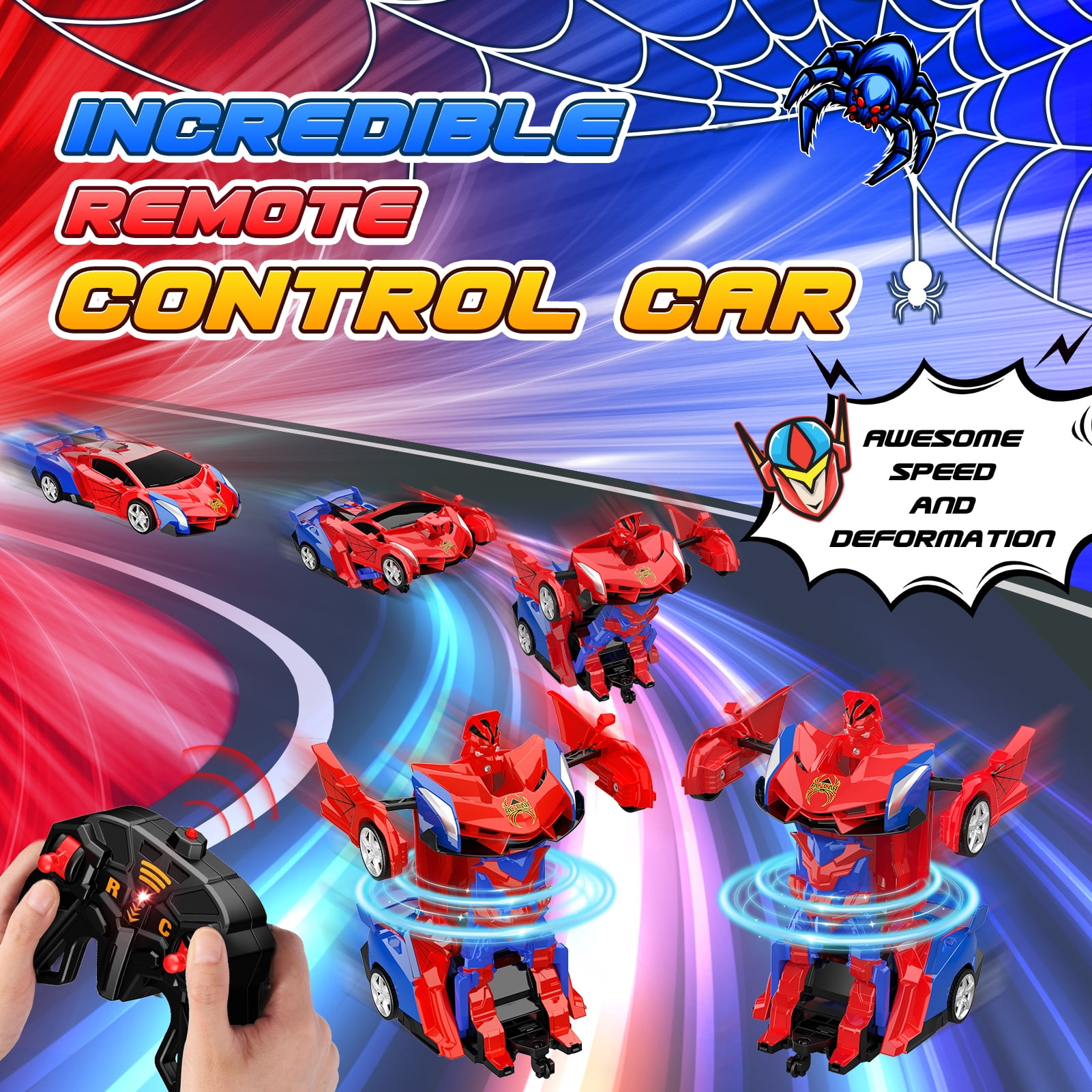 Remote Control Car, 3 4 5 6 7 8 Year Old Boys Gifts, Car Toys for 5-12 Year Old Boys, Transform RC Car for Boy Aged 3-8,Christmas Birthday Gifts