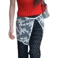 thumbnail image 6 of Women Korean See Through Layering Half Skirt Hip Scarf Vintage Flower Lace Hip Covering Side Button Up Short Apron Skirt, 6 of 9