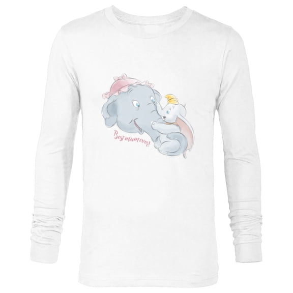 Disney Dumbo and Mother Best Mum Ever Birthday Mother’s Day - Long Sleeve T-Shirt for Men - Customized-White