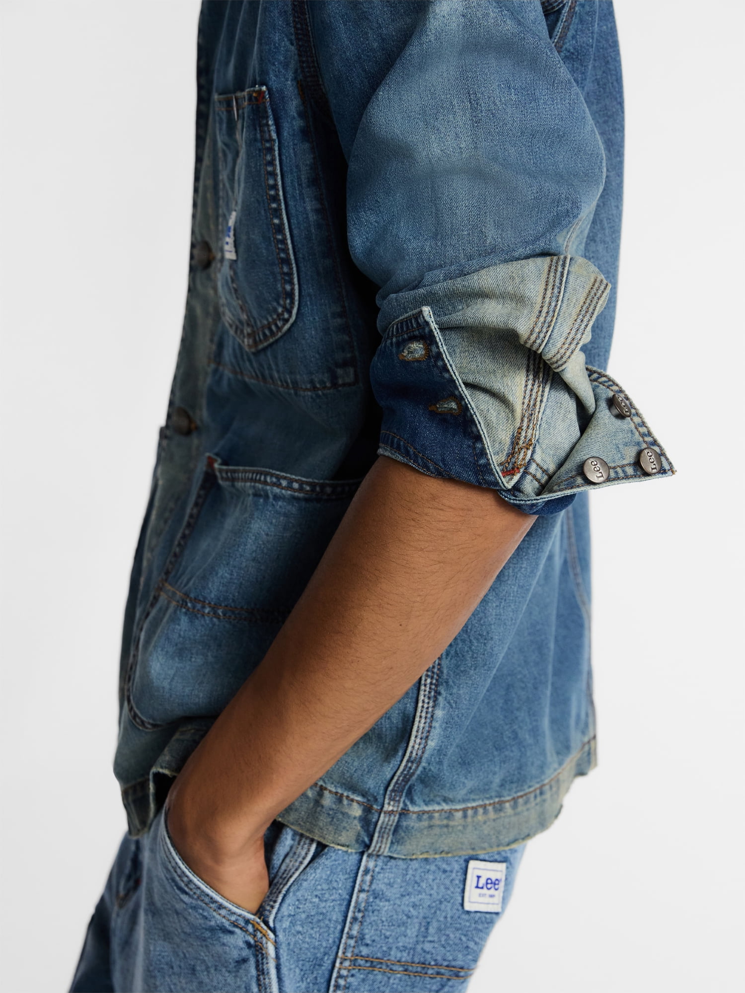 Kacey Lee Men's Denim Chore Jacket, Sizes S-2XL - Walmart.com