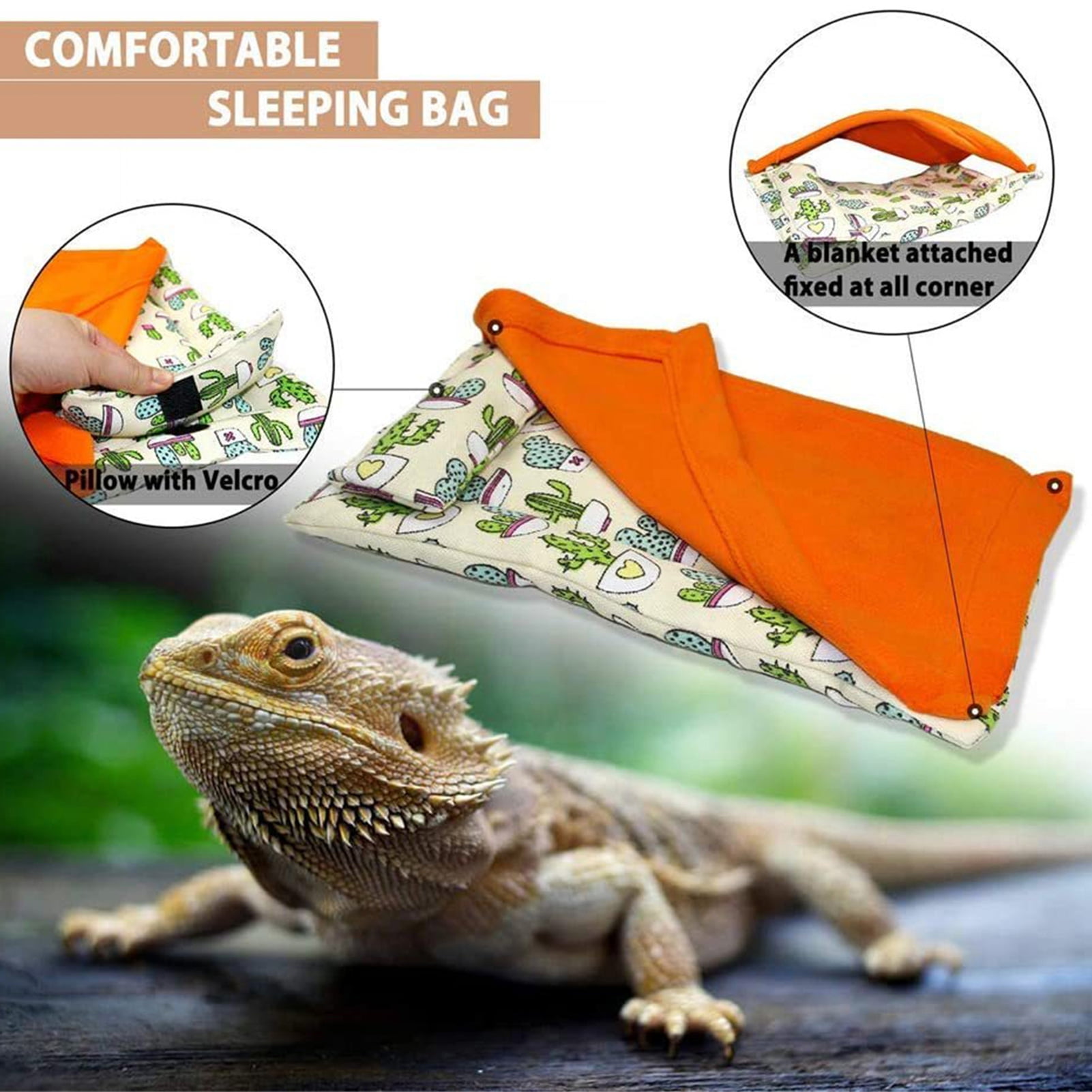 Reptile Sleeping Bag Lizard Hideout Habitat Soft Warm Small Animal Sleep Bag Set 