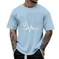 thumbnail image 2 of Stamzod T Shirts for Man Fashion Print Round Neck Pullover Tee Tops Casual Short Sleeve Tshirt for Men Sky Blue M, 2 of 5
