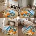 thumbnail image 5 of Round Area Rugs 6Ft, Fall Coastal Pumpkins Non-Slip Washable Circle Rugs Carpet, Thanksgiving Nautical Beach Waves Indoor Outdoor Rug Floor Mats Throw Runner for Bedroom Living Room Bathroom, 5 of 8
