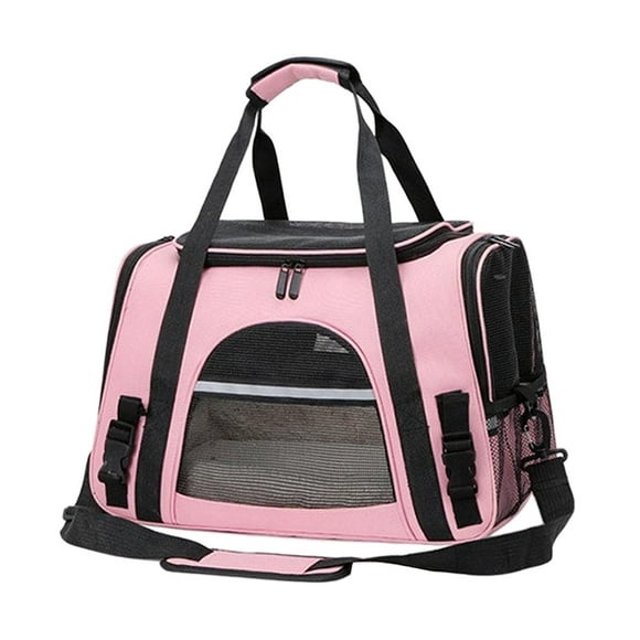 Pet Travel Carrier Bag Portable Cat Carrier Foldable Pet Bag for Small Pink