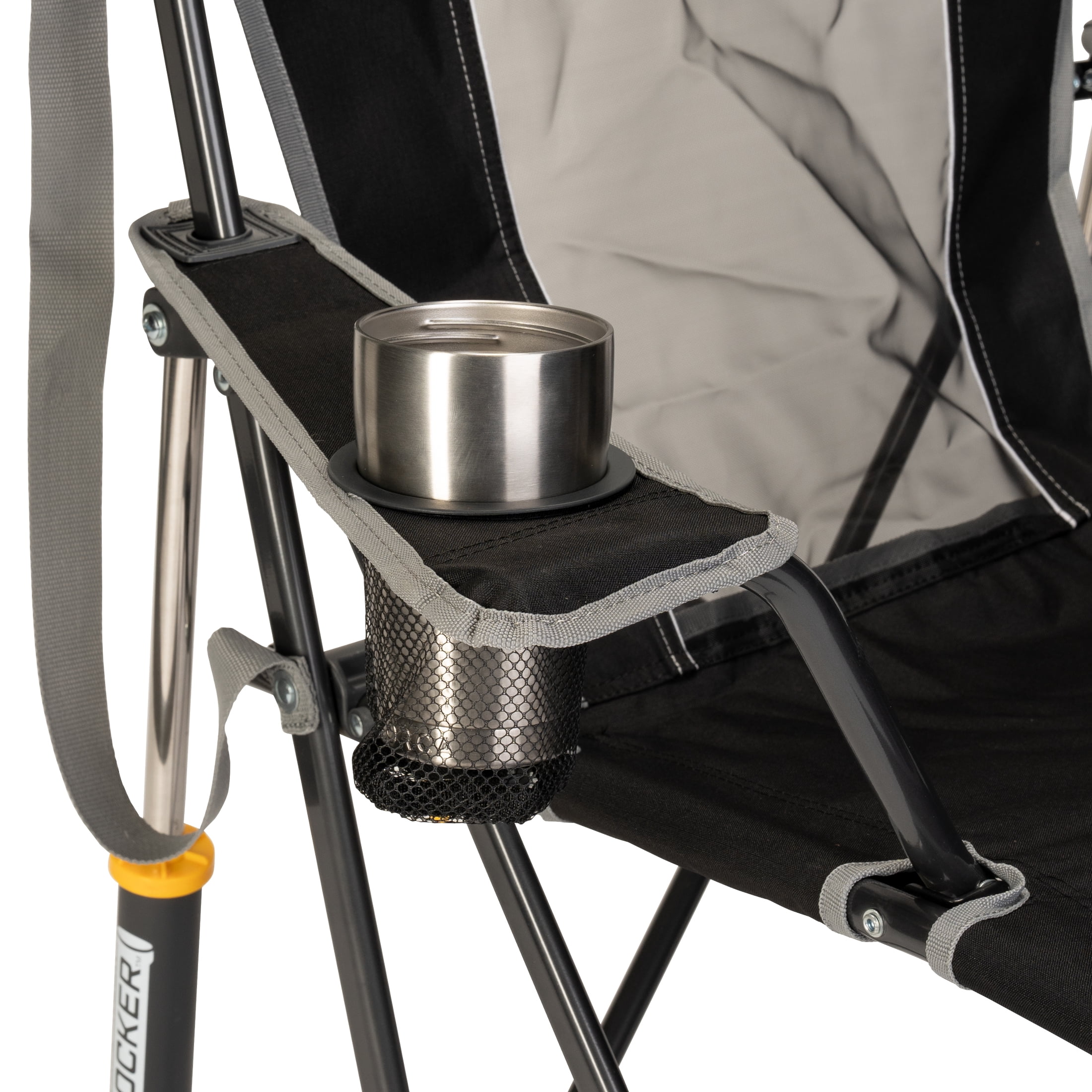 GCI Outdoor Comfort Pro Rocker Camping Chair with Mesh Backrest, Black