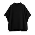 thumbnail image 2 of cfhntfmh Womens Tops Short Sleeve Casual Summer Blouses Solid Color Mock Neck Tunic Shirts Fashion, 2 of 7
