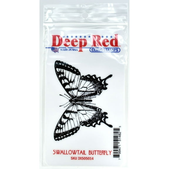 Deep Red Cling Stamp 2.5"X2"-Swallowtail Butterfly