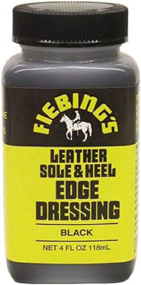 (2 pack) Fiebing's Leather Sole & Heel Edge Dressing - Shoe Shine Finish - Black - 4 oz