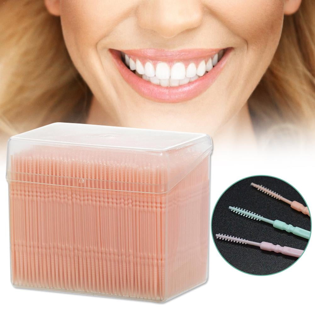 BE-TOOL 1100Pcs/Box Toothpick Brush Interdental Brushes Ultra Tight Bristles Tooth Disposable Food Grade PP