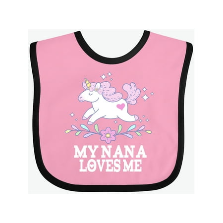 

Inktastic My Nana Loves Me Unicorn Gift Baby Girl Bib