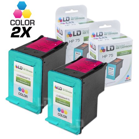LD Products Remanufactured Replacement Ink Cartridge for CB337WN (75) Tri-Color (2 Pack)