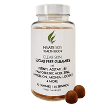 Clear Skin Sugar Free Complexion Gummy, Healthy Skin Support, Vitamins A, Zinc, B5 Pantothenic Acid, Dandelion, Aronia, Licorice, Strawberry Mango Flavor - 60 Count (Pack of 1)