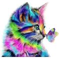 thumbnail image 1 of Liquidación de kits de pintura de diamantes para bricolaje, arte de mariposas con besos de gato, pinturas de gemas, arte de diamantes para adultos y niños, 12 x 16 pulgadas, 1 of 1