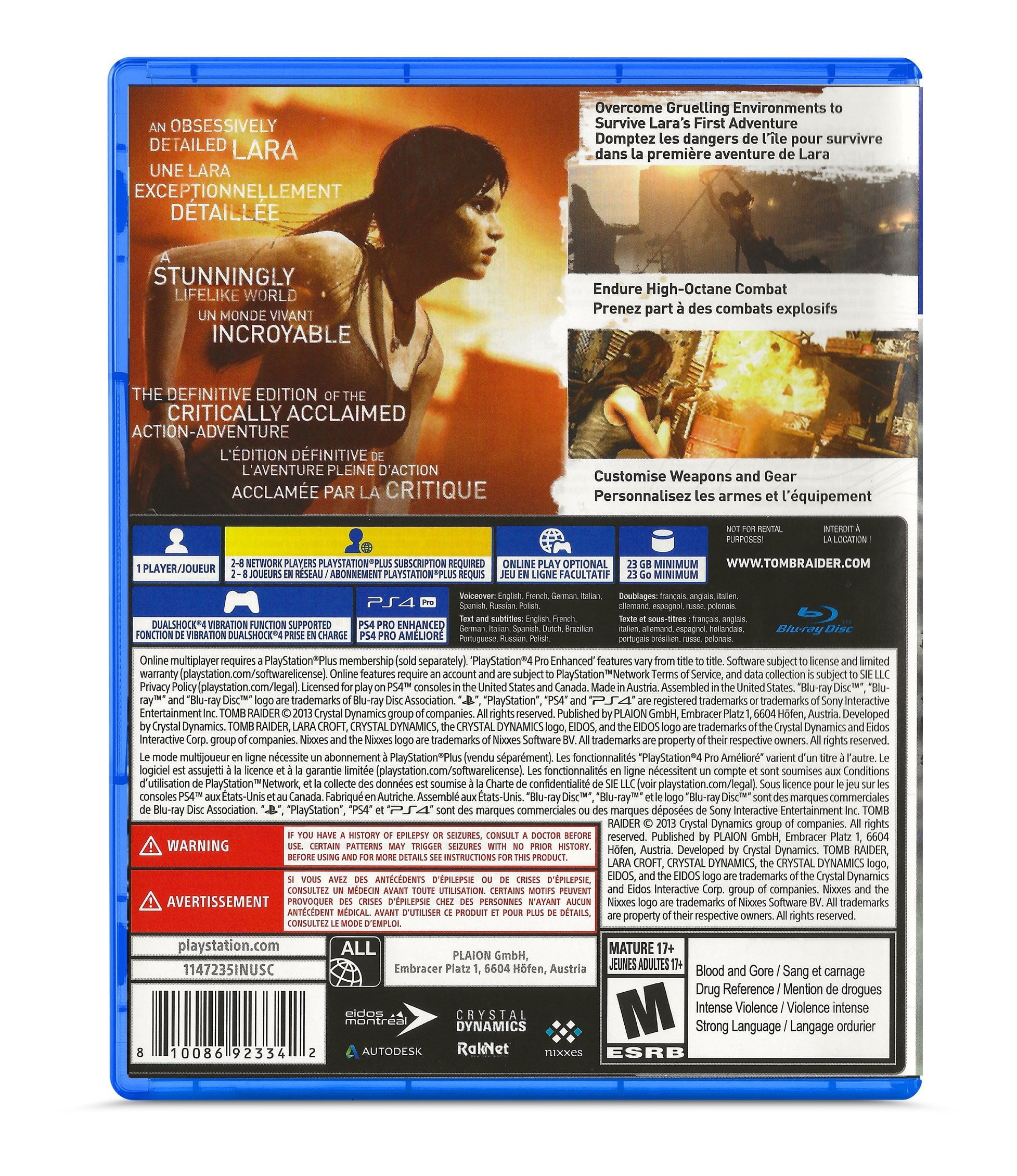 Tomb Raider Definitive Edition Playstation 4 New Physical Video Games