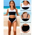 thumbnail image 6 of Aideaone Girls Swimsuit 2 Piece Color Block Swimwear Teen Bathing Suit Girl's Bikini Set Size 9-16Y, 6 of 8