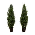 thumbnail image 2 of Nearly Natural Cedar Pine Artificial Potted Tree - 3' - Green - Set of 2, 2 of 5