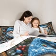 thumbnail image 4 of Feelyou Funny Gnome Bedding Comforter Set 7pcs, Rustic Wooden Plank King Bedding Sets, Christmas Snowflake Reversible Bed Sheets, Breathable Home Decor, 4 of 7