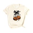 thumbnail image 4 of Halloween Jack-O-Lantern Pumpkin With Black Bow Shirt for Women, Teens & Girls Spooky Season Tee Natural Shirt Adult X-Large, 4 of 4