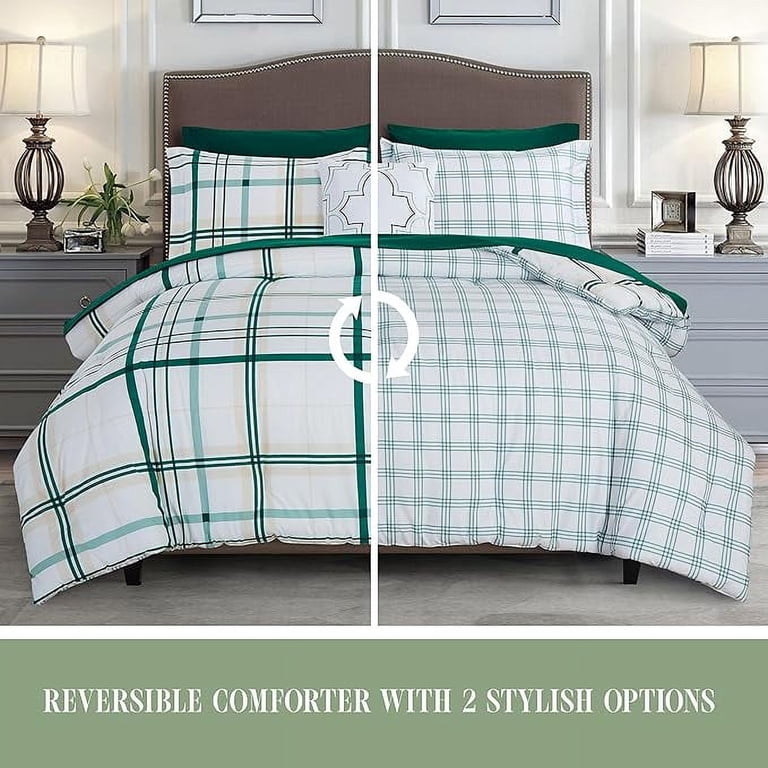 Elegant Comfort 8-Piece Lodge Plaid Reversible Comforter Set, Twin/Twin-XL photo 2