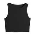 thumbnail image 2 of BLCHUNen Womens Tops Pullover Sleeveless Crew Neck Stretch Lightweight Workout Sports Active Gym Athletic Yoga Trendy Cropped Tops, 2 of 6