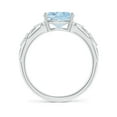thumbnail image 2 of ANGARA Natural 1.5 ct Aquamarine Vintage Style Ring with Diamond Accents in 14K White Gold for Women (Size-9x7mm) | March Birthstone, Anniversary, Jewelry Gift for Women | Natural Aquamarine Ring, 2 of 9