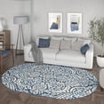 thumbnail image 7 of Madison Traditional 5' x 7' Oval Dark Blue Polypropylene Indoor Area Rug, 7 of 7
