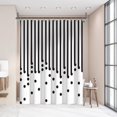 thumbnail image 4 of Black and White Shower Curtain Fabric Shower Curtain for Bathroom Modern Black Striped Shower Curtain Summer Water Repellent in Bath 72x72 inches Shower Curtains Set with Hooks, 4 of 6