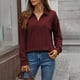 thumbnail image 2 of Sudadera con capucha de lino,Blusa de manga larga para mujer, cuello redondo, botones delanteros, camisa informal de color liso, tela de rayón suave, ideal para uso diario y en casa, sopatenor, 2 of 8