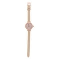 thumbnail image 3 of Women's Geneva Japanese Movement Stainless Steel Back Beige/Rose Gold-Tone Faux Leather Slim Band Watch, 3 of 4