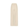 thumbnail image 6 of Edvintorg Business Casual Pants for Women Solid Color High Waist Wide Leg Trousers with Pocket Lounge Womens Travel Pants Beige XXL, 6 of 7