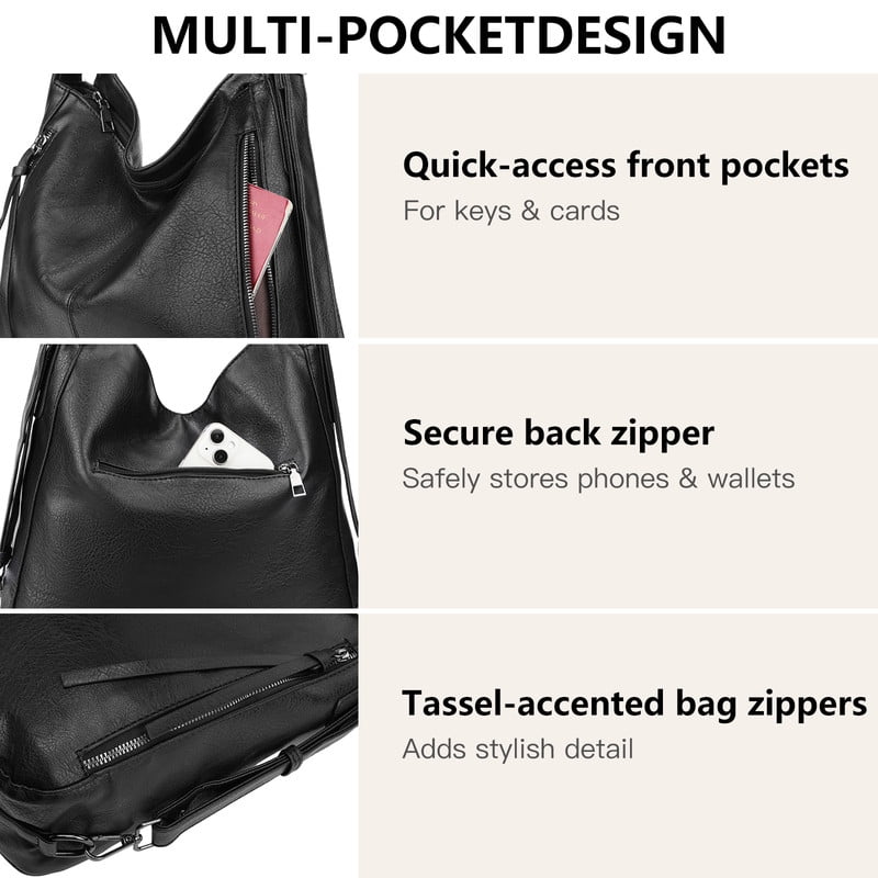 FALAN MULE Tote Handbags for Women Convertible Backpack Purses PU Leather Hobo Bags