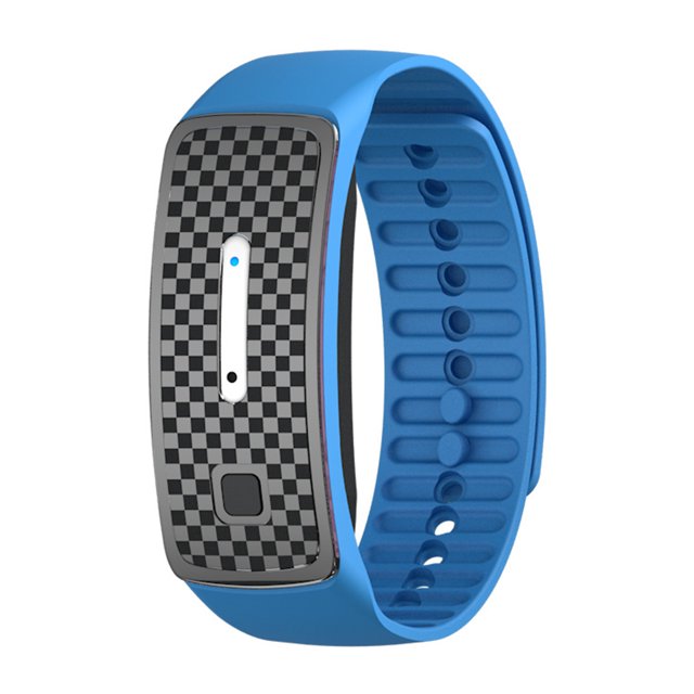 Pulsera ultrasónica antimosquitos M30, ideal para niños y adultos, larga duración de batería, diseño silencioso, segura para bebés y embarazadas, disponible en color azul.