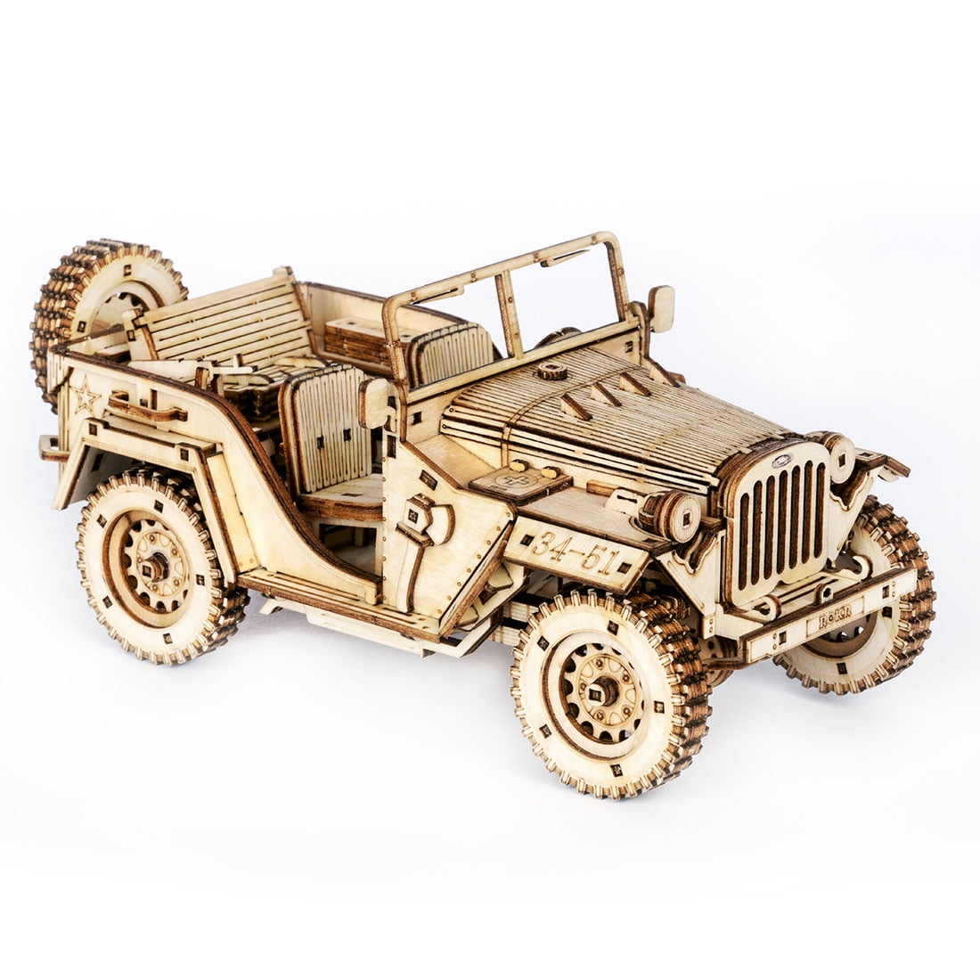 Robotime Quality Wooden Off Road Jeep 3D Puzzle 