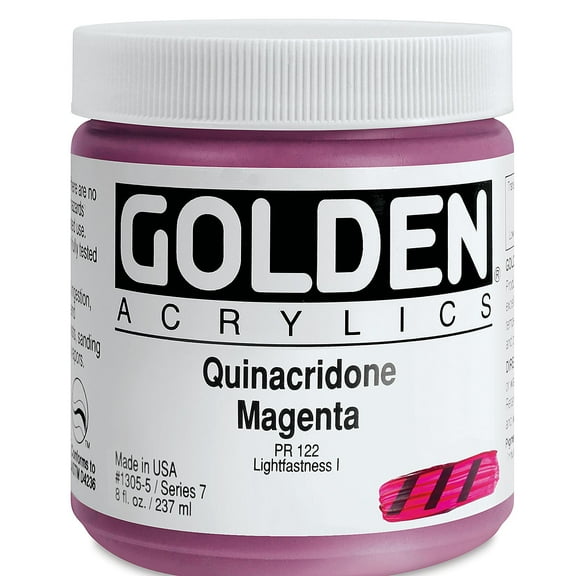 Golden Heavy Body Artist Acrylics - Quinacridone Magenta, 8 oz Jar
