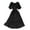 Black, variant on Women Faux Wrap V Neck Flutter Short Sleeve Tie Waist Elegant Pleated Midi Flowy Party Dress