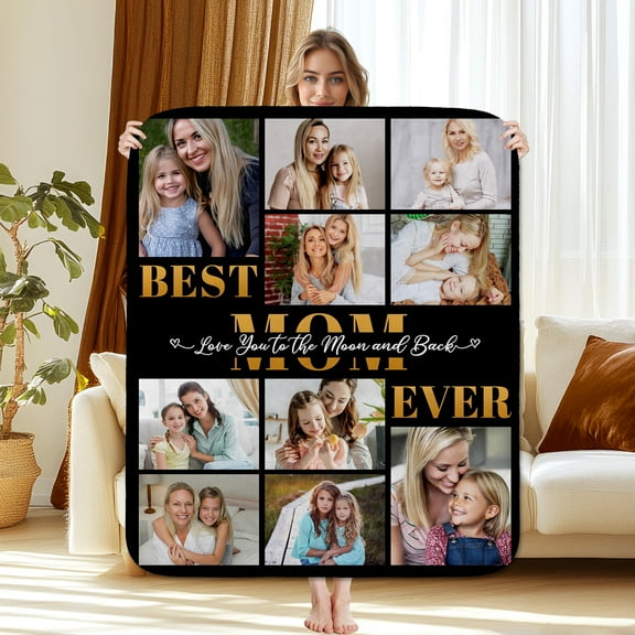 Custom Photo Mom Blanket - Birthday Gifts for Mom from Daughter, Son - Mother Birthday Gifts - to My Mothers Throw Blanket 30"x40"