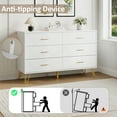 thumbnail image 5 of YouTrend 6 Drawer White Dresser,Double Dresser Adult Storage Cabinet with W Pattern for Living Room Bedroom Hallway, 5 of 10