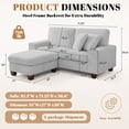 thumbnail image 3 of Poshby 71.25''W Sectional Sofa Loveseat with L-Shaped, Storage Ottoman, Chenille for Living Room, Light Gray, 3 of 14