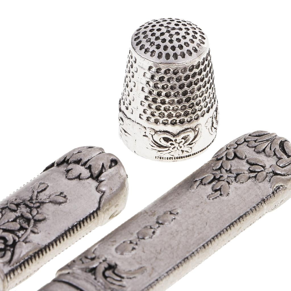 GUOOL 6 Pieces Antique Silver Stainless Steel Sewing Scissors Thimble Needlecase Sewing Tools Set for Embroidery Cross Stitch DIY Needleworking Patchwork