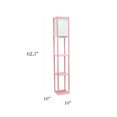 thumbnail image 4 of Simple Designs 62.5" 3-Shelf Etagere Organizer Storage Floor Lamp w/ USB Ports, Charging Outlet, Light Pink, 4 of 11