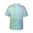 thumbnail image 3 of Bixox Men's Hawaiian Shirts Men's Beautiful Glitter Print Short-Sleeve Shirt-Medium, 3 of 8