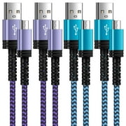 Micro USB Cable 6ft 4 Pack,HopePow Micro Android Charging Cable Nylon Braided High Speed Fast Charging Cord USB Charger Android Micro Cables 6ft Charge&Sync for Samsung Galaxy