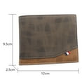 thumbnail image 2 of Cartera sencilla de cuero con múltiples compartimentos para tarjetas, con clip para billetes para hombre, color café oscuro, 2 of 5