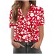 thumbnail image 5 of Camiseta de manga corta impresa con botones para abajo con bolsillo, top casual suave para el uso diario de primavera y verano, 5 of 7